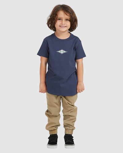 Billabong (2-7) Groms Diamond Wave Krátké Sleeve T-Shirt Denim | SOIHCU-962