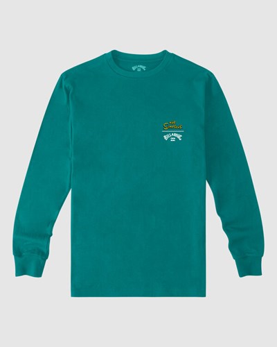 Billabong (2-7) The Simpsons Family Couch Organic Long Sleeve T-Shirt Teal | RJNVUM-354