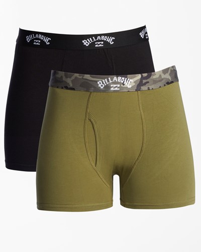 Billabong 2-Pack Core Boxerské Briefs Olivy Zelené | XODJGF-724