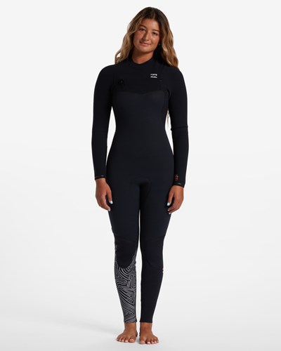 Billabong 4/3 Furnace Comp Chest Zip Wetsuit Midnight Trails | QUAPZG-702