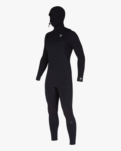 Billabong 4/3 Furnace Comp S Kapucí Chest Zip Full Wetsuit Černé | MZBUFN-430