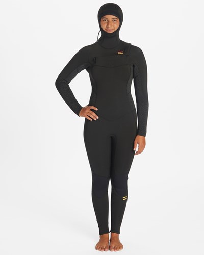 Billabong 5/4 Synergy S Kapucí Chest Zip Full Wetsuit Černé | GLCPZD-091
