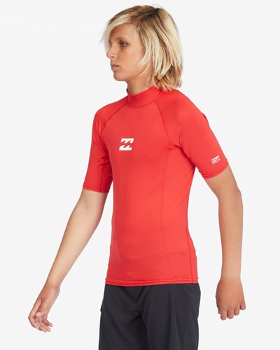 Billabong 8-16 All Day Wave Performance Fit Rash Vest Červené | CXJZPV-934