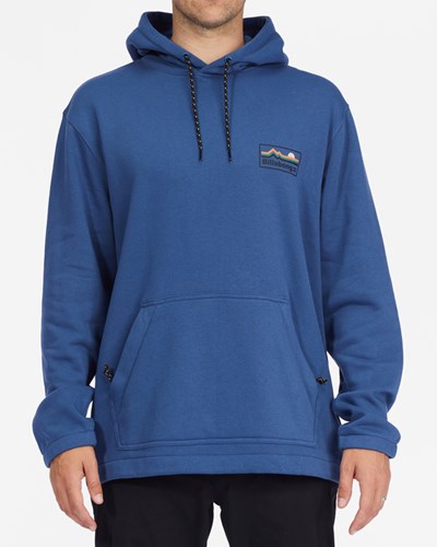 Billabong A/Div Compass Pullover Hoodie Washed Denim | TYQHDA-509