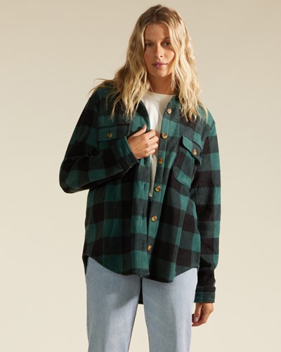 Billabong A/Div Forge Fleece Flannel Shacket Evergreen | RTWHLY-351