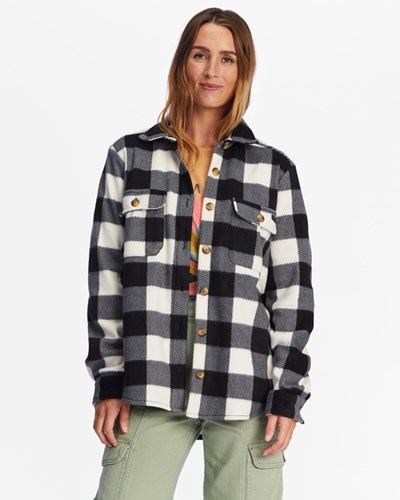 Billabong A/Div Forge Fleece Flannel Shacket White/Black | TLZXNA-748