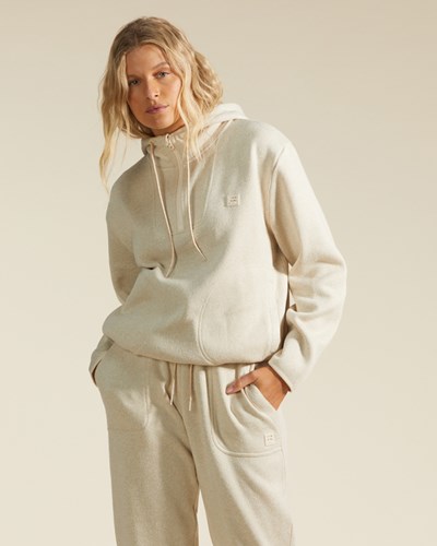 Billabong A/Div Highway Half-Zip Hoodie Heather Oatmeal | MUZDCW-463