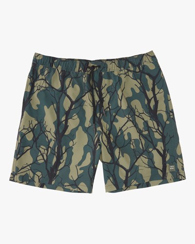 Billabong A/Div Surftrek Elastic Pasem Shorts 17" Olivy Zelené Maskáčové | JKUDMI-862