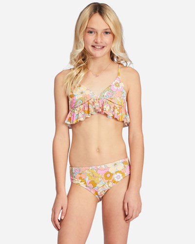 Billabong Ain't She A Beaut Ruffle Triangle Bikiny Set Multi | XFOPGW-912