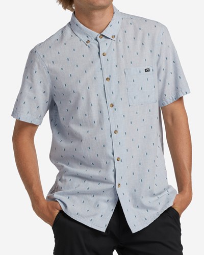 Billabong All Day Jacquard Organic Krátké Sleeve Shirt Světle Blankyt | GIKTZJ-462