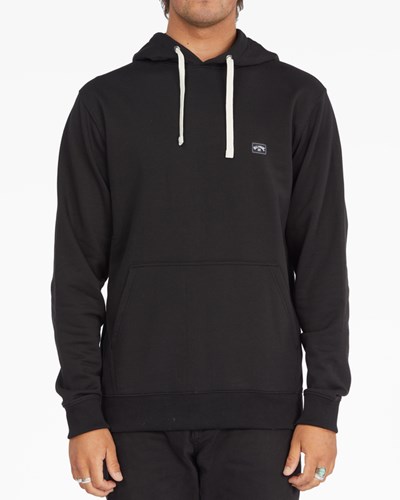 Billabong All Day Organic Pullover Hoodie Black/Black | HFQOAD-634