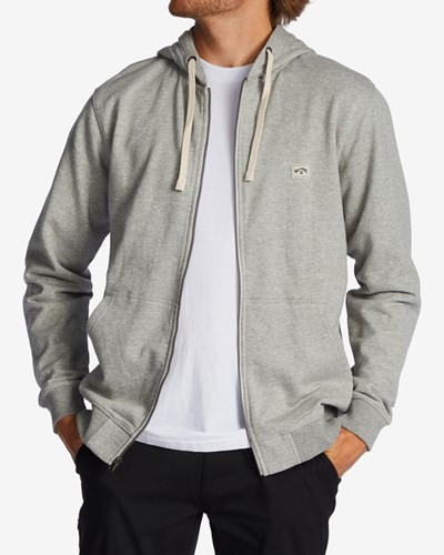 Billabong All Day Organic Zip-Up Hoodie Šedé | AVRCSF-875