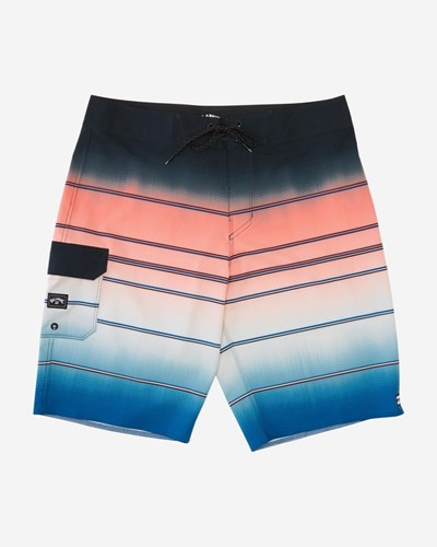 Billabong All Day Stripe Pro Boardshorts 18" Červené Bílé Blankyt | UQAEVL-738