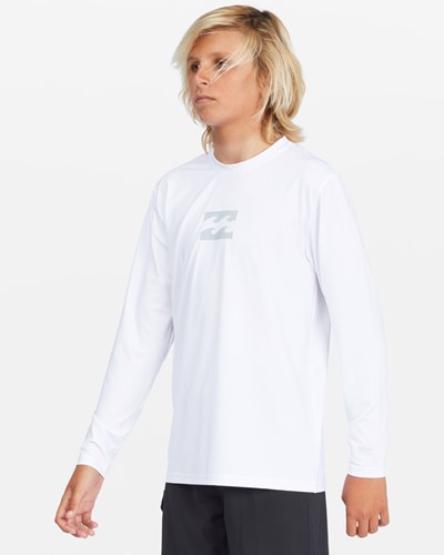 Billabong All Day Wave Loose Fit Long Sleeve Surf Tee Bílé | OVWSZG-219