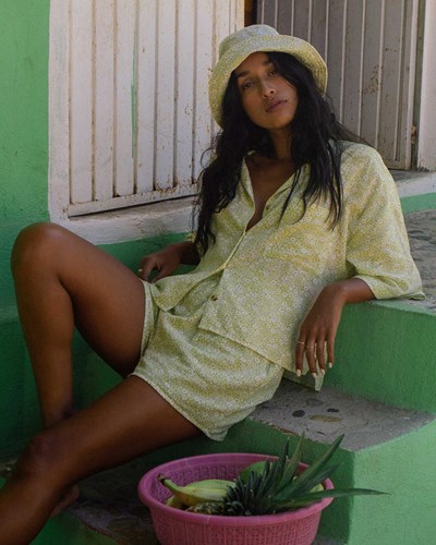 Billabong All Good Button-Down Top Lime | SWMVGL-731
