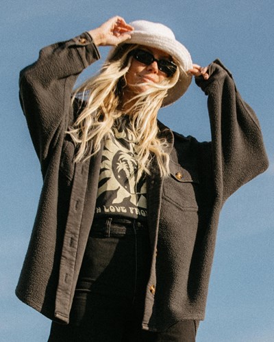 Billabong Anytime Shacket Oversized Button-Through Jacket Černé | CDRPGJ-197