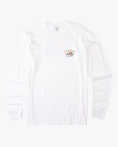 Billabong Arch Florida Long Sleeve T-Shirt Bílé | PNIOSM-970