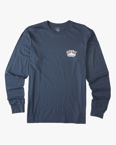 Billabong Arch Hawaii Long Sleeve T-Shirt Tmavě Blankyt | FZRGKQ-507