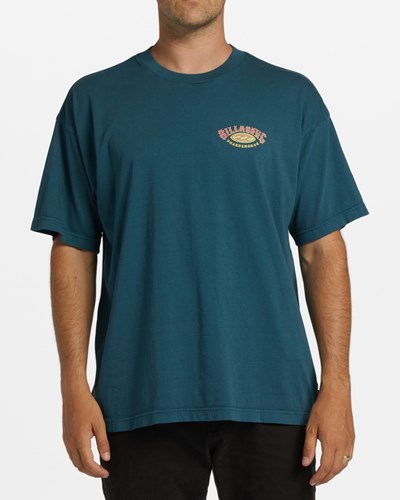 Billabong Arch Wave Washed Krátké Sleeve T-Shirt Slate Marine | CQZHMA-496