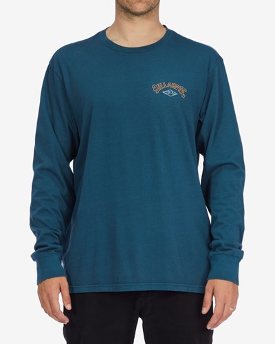 Billabong Arch Wave Washed Long Sleeve T-Shirt Tmavě Blankyt | MARVES-628