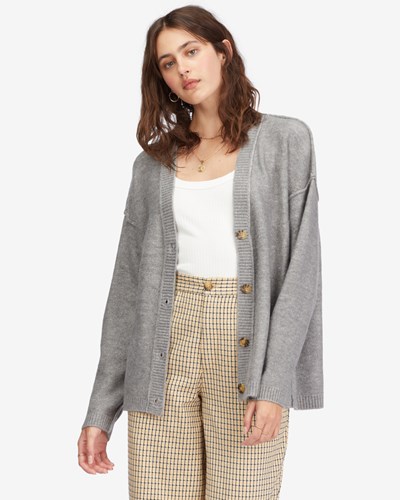 Billabong At Ease Button Front Cardigan Šedé | VRNPOB-739