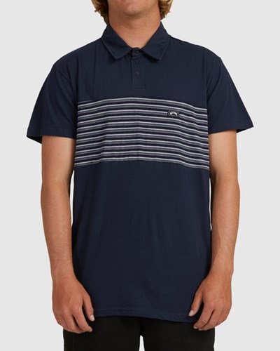Billabong Banded Die Cut Polo Shirt Tmavě Blankyt | ISONPL-407