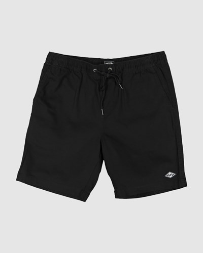 Billabong Beach Days Layback Twill Elastic Pasem Walkshorts 18.5" Černé | RMXILJ-782