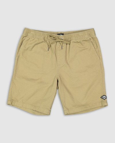 Billabong Beach Days Layback Twill Elastic Pasem Walkshorts 18.5" Gravel | RSETIA-067