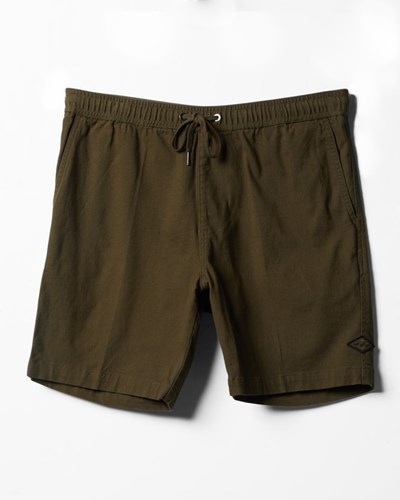 Billabong Beach Days Layback Twill Elastic Pasem Walkshorts 18.5" Military | UNZLYX-850