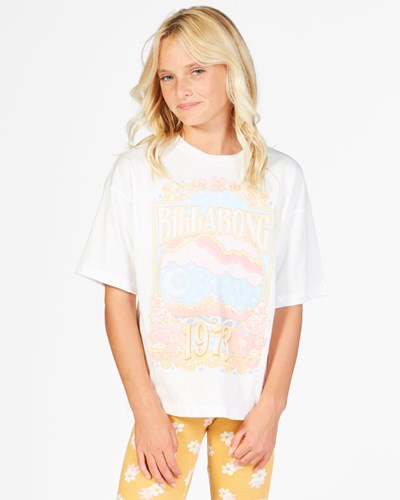 Billabong Believe In Magic Boyfriend T-Shirt Salt Crystal | UWRCKO-709