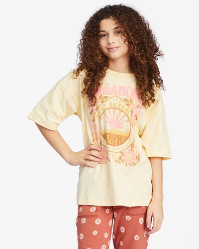 Billabong Best Sunshine Grafická Boyfriend T-Shirt Buttermilk | MRWDAG-451