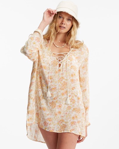 Billabong Blue Skies Gauze Beach Cover-Up White/Multi | WGIODZ-659