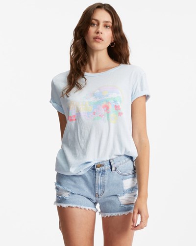 Billabong Coastal Dreamer Boyfriend T-Shirt Morning Sky | BVZJYQ-693