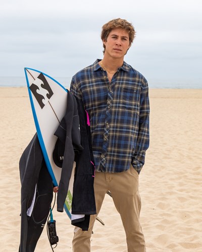 Billabong Coastline Flannel Shirt Midnight | RHQOIN-859