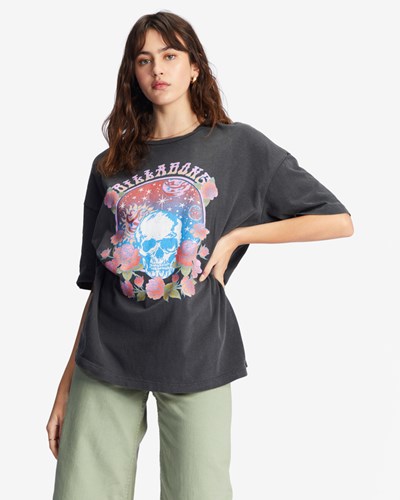 Billabong Cosmic Garden Oversized Grafická Boyfriend T-Shirt Černé | NLEBYH-769