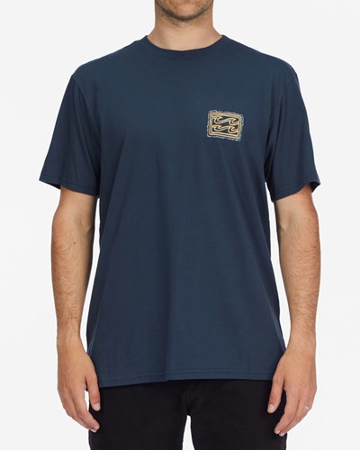 Billabong Crayon Wave Krátké Sleeve T-Shirt Tmavě Blankyt | OLNDJQ-275