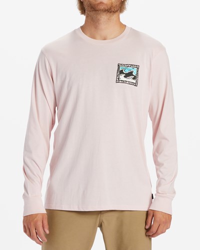 Billabong Crayon Wave Long Sleeve T-Shirt Růžové | MGBXAF-563