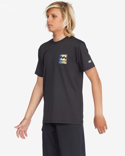 Billabong Crayon Wave Loose Fit Krátké Sleeve Surf Tee Černé | OFJWQD-012