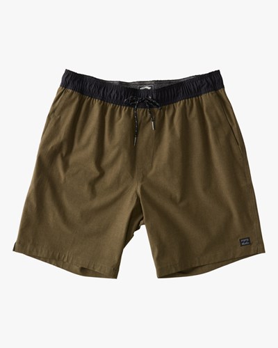Billabong Crossfire Elastic Pasem Submersible Shorts 18" Military | OVMSWX-810