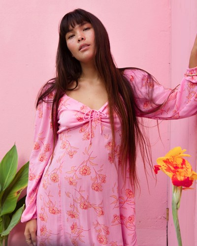 Billabong Crush On You Mini Šaty Růžové | CTAPFD-156