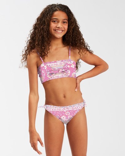 Billabong Day Dreamer Knot Bandeau Bikiny Set Růžové | MVLHFG-869