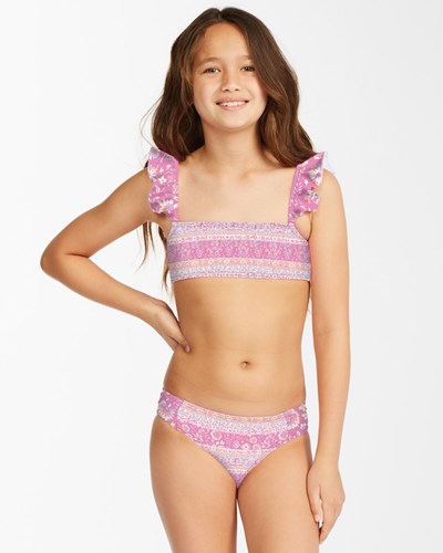 Billabong Day Dreamer Ruffle Bikiny Set Růžové | DXBZLR-625