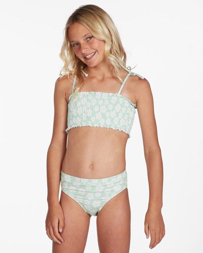 Billabong Ditsy Love Smocked Top Bikiny Set Honey Dew | HLFYUS-718