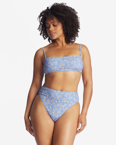 Billabong Dont Be Blue Square Bralette Bikiny Top Blankyt | HOBYFZ-251