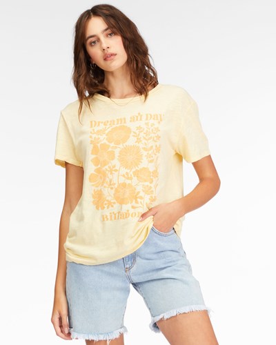 Billabong Dream All Day Boyfriend T-Shirt Buttermilk | YZFPUM-912