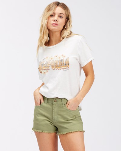 Billabong Drift Away Frayed Shorts Avocado | SHDBCM-513