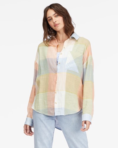 Billabong Easy Breezy Long Sleeve Button-Up Shirt Multi | IDAPSF-260