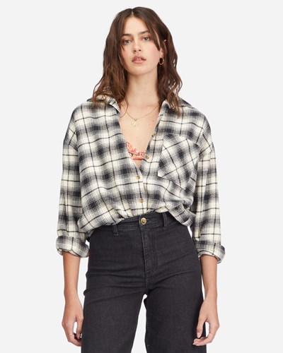 Billabong Easy Breezy Long Sleeve Button-Up Shirt Černé | ZMHKRB-851