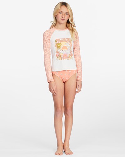Billabong Fallin For Her Long Sleeve Rashguard Bikiny Set Multi | NMHTJQ-985