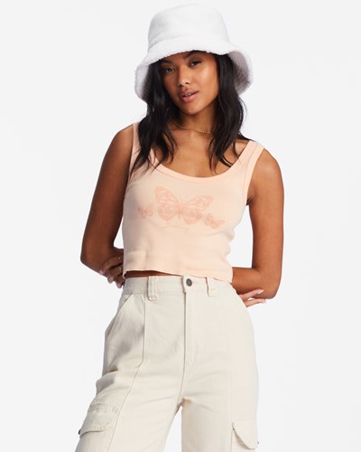 Billabong Feel It All Grafická Tank Top Soft Peach | LWYMOJ-768